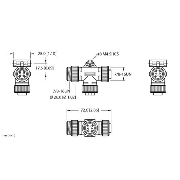 Distribuidor en T de actuador y sensor